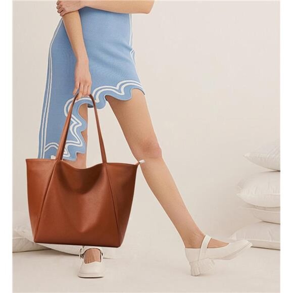 Large Tote Bag Brown-m - Picture 3 of 7